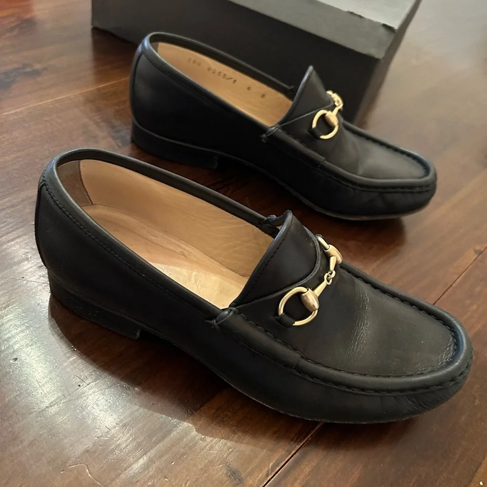 Gucci Black Leather Slip-On Loafers - Picture 5 of 10